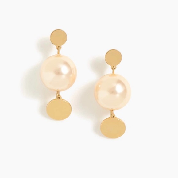 J. Crew Jewelry - J. Crew Lucky Pearl Golden Drop Classic Earrings